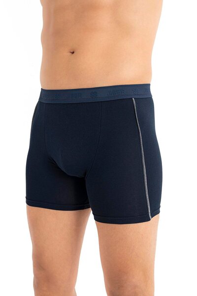 Jiber Чоловічі триколірні бавовняні модальні боксери з білою смужкою, темно-сині, 288