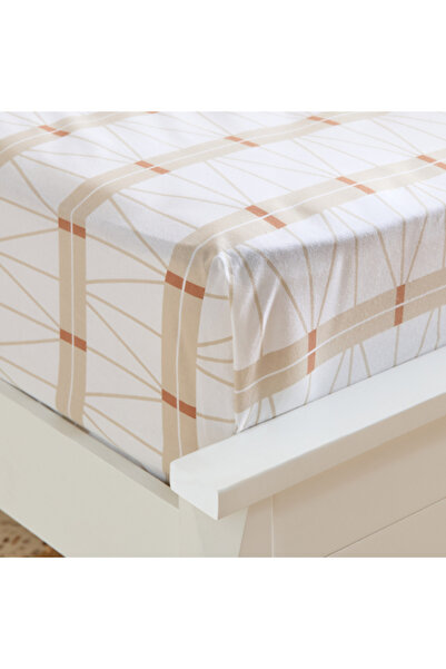 Home Box Malta Lattice Printed Cotton King Flat Sheet 240x260 cm