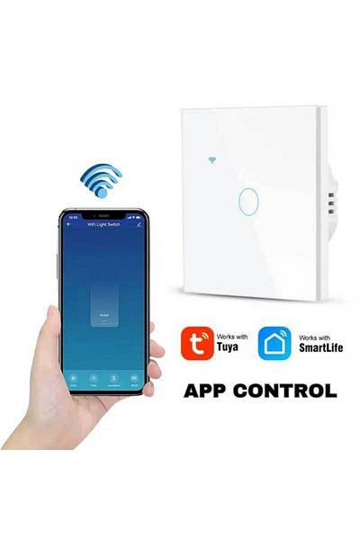 CLASSLIGHTS Întrerupător tactil inteligent alb, WiFi, Classlights, 10A, control vocal, Smart Life / Tuya, LED