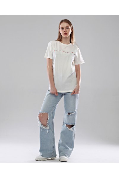 destekar Barış Unisex Tişört - Beyaz