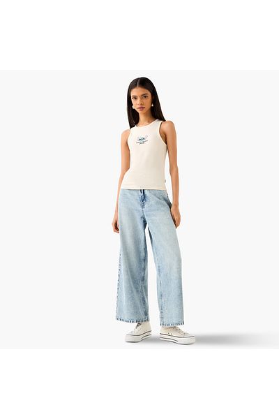 SP Characters Stitch Print Ribbed Tank Top