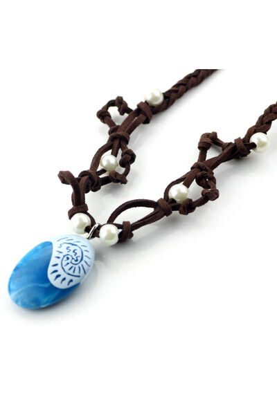 Müstesna Kolye Doğal Taş Görünümlü Kadın Otantik Mavi Şık Aksesuar Kolye