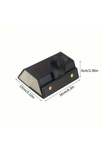 essacraft Travel Leather Eyeglasses Box with 3 Compartments