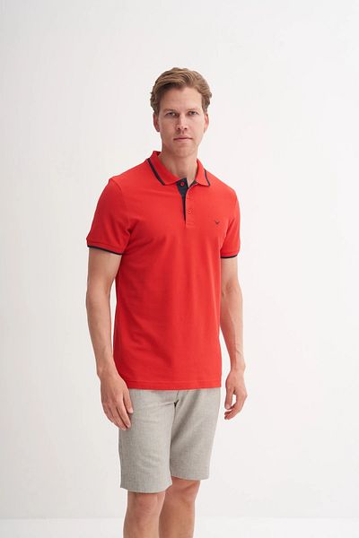 Cazador Μπλουζάκι Polo Neck Slim Fit Pique απλό βαμβακερό μπλουζάκι 4614