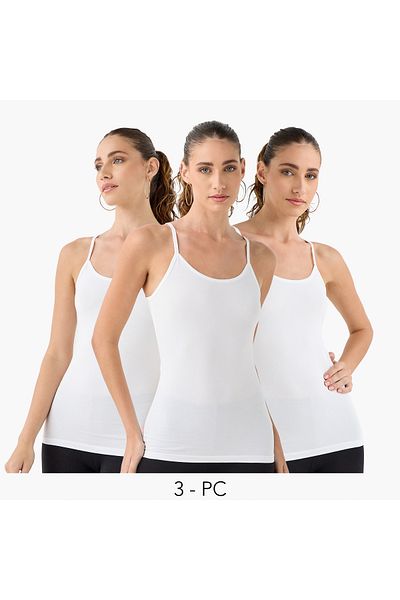 FAV Set of 3 - Strappy Vest with Scoop Neck