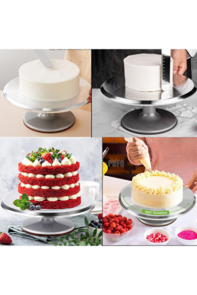 PUFO Platou rotativ pentru tort Cake Professional, oțel inoxidabil - antiderapant, pentru horeca și cofetărie