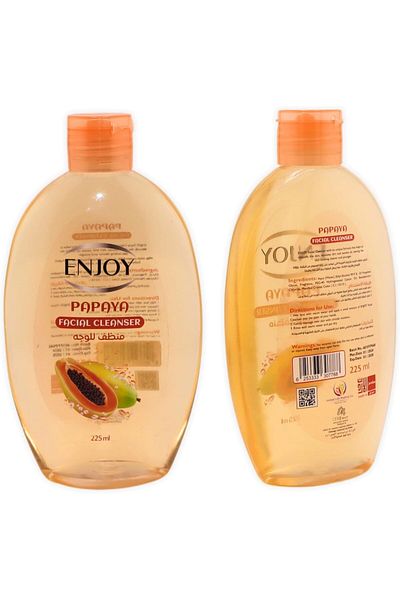 Enjoy Papaya Facial Cleanser 225ml – Brightens Skin, Removes Dirt, Oil & Makeup Gently