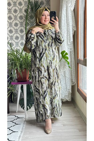 TDYtrendy Giyim Γυναικείο Καλοκαιρινό Χιρικό Φόρεμα Mother Long Plus Size