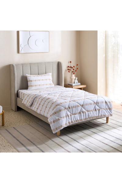 Home Box Malta Lattice 2-Piece Printed Cotton Twin Comforter Set 160x220 cm
