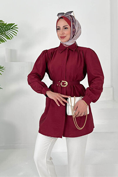 TOFİSA تونيك بحزام عنابي - 27002