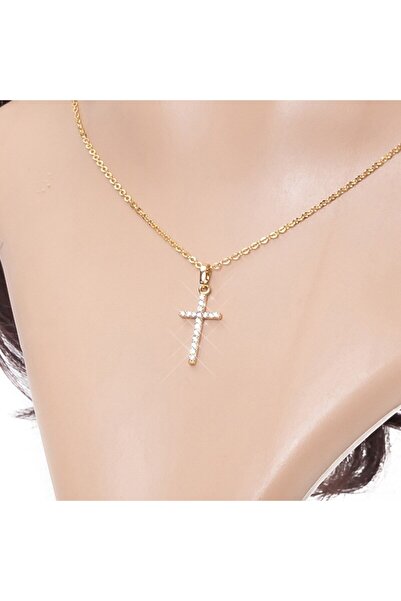 Müstesna Kolye Modelleri Şık Haç Hristiyan Isa Kolye Cross Kros Taşlı Kolye Modelleri