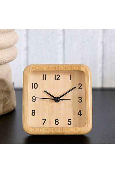 Home Box Saratoga Willa Bamboo Alarm Clock 9x4.3x9 cm