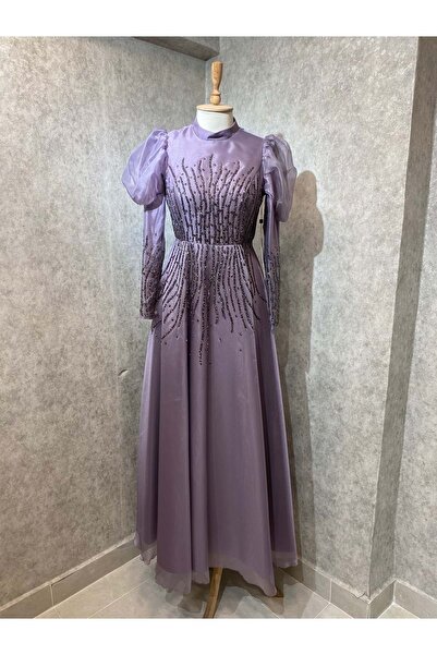 Famelin 24Y648 ABİYE BALON KOL ÖNÜ TAŞLI LİLA