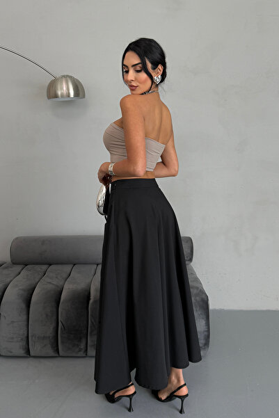 Ortaya Çık Чорна стрічка з деталями, спідниця-кльош