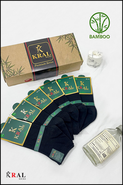 KRAL SOCKS Ανδρικές κάλτσες 6 ζευγαριών Σετ κοντά μποτάκια από μπαμπού χωρίς ραφές (ΚΟΥΤΙ ΔΩΡΟΥ)