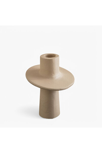 Home Box Lysi Aluminium Stuco Finish Candleholder 10x10x12.5 cm