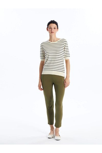 LC Waikiki Lcwaikiki Basic Khaki Women's Elastic Waist Straight Sweatpants