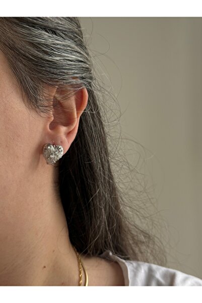 Owentis Steel Silver Stone Heart Ashland Earrings -Not Tarnish-