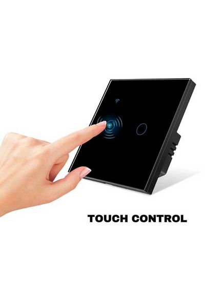 CLASSLIGHTS Întrerupător inteligent cu atingere dublă, negru, Wifi, 10a, control vocal, Smart Life / Tuya, LED