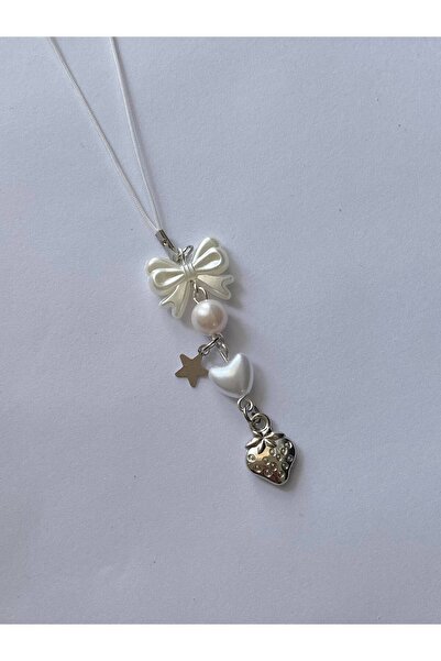 bettymettys İncili Çilek y2k Fairycore Phone Charm