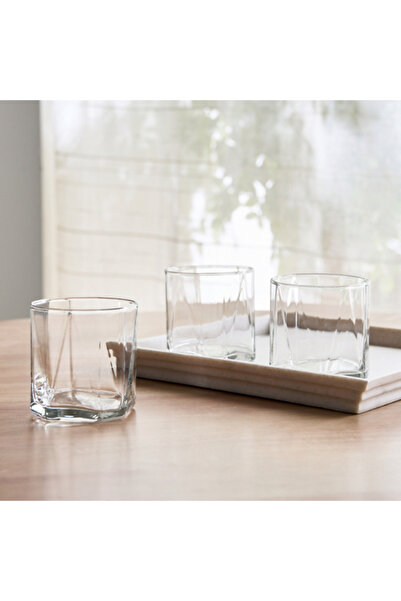 Home Box Ocean Pyramid Rock 3-Piece Glassware Set 330 ml