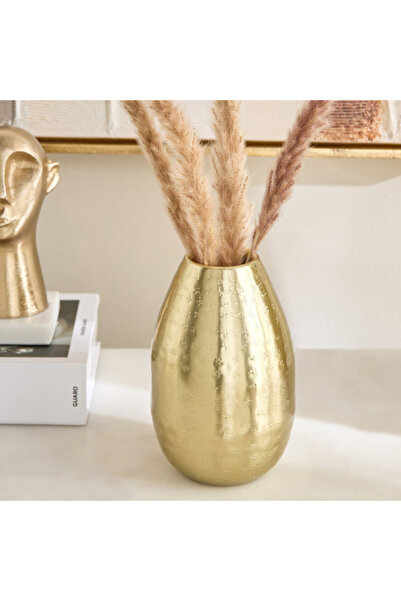 Home Box مزهرية معدنية محفورة من أفيا، مقاس 10×10×15 سم