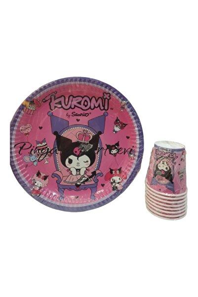 TATLI GÜNLER KUROMİ DOĞUM GÜNÜ SETİ TABAK BARDAK 8 Lİ KONSEPT