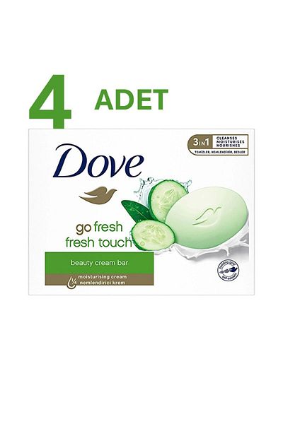 Dove Soap Fresh Touch Cucumber Extract 100 Gr Pack of 4