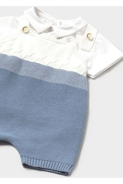 MAYORAL Baby Knitwear Jumpsuit T-Shirt Set Blue 1607