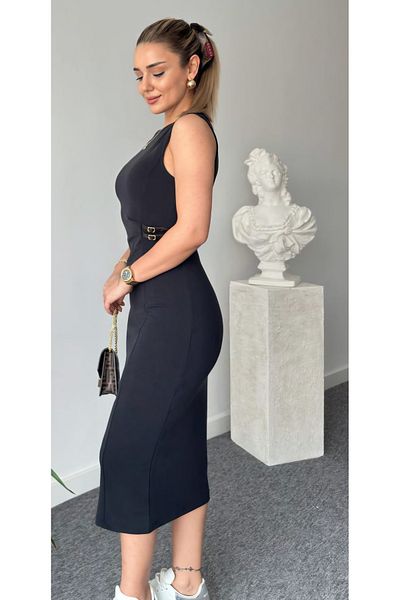 DİMA Rochie lungă cu cataramă cu bretele