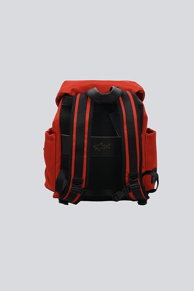 PAUL&SHARK Men's Technical Cotton Back Multifunctional Interior Pocket Black-Red Backpack 14318106 -970