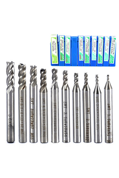 Müstesna Hss Flüt Freze Kesici Matkap Ucu 10 X Ahşap Oyma Alüminyum Plastik C...