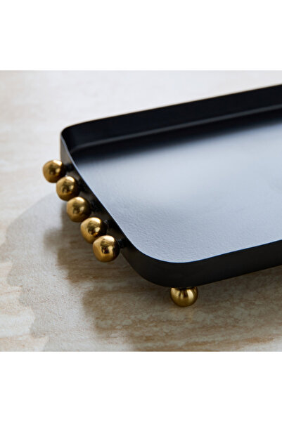 Home Box Certosa Metal Tray with Beads