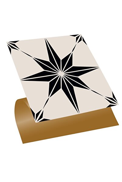 TİNK Kendinden Yapışkanlı Siyah Yıldız Desenli Pvc Karo 30x30 Cm (33 Adet) 3m2