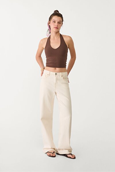 Stradivarius Halter yaka crop top