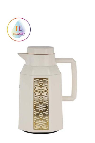 ROYALFORD 1.0 L (33.5 oz) Vacuum Flask with Pink Glass Inner and PP Outer Body