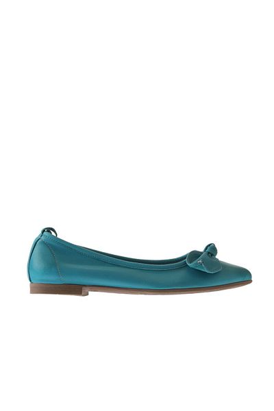 Bueno Shoes Balerini plate damă din piele turcoaz 01wr3118