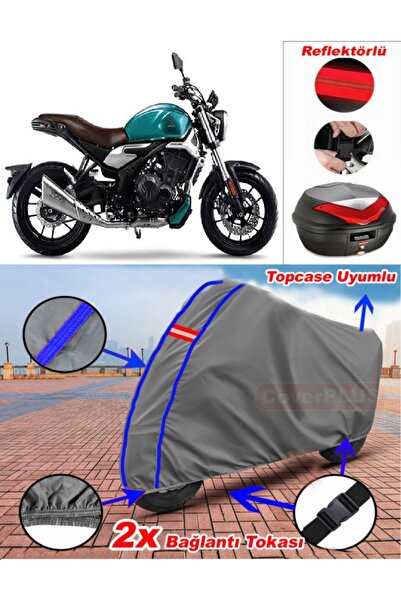 CoverPlus Blue Stitched Gray Voge 500 Ac Tarpaulin Topcase Rear Bag Compatibl...