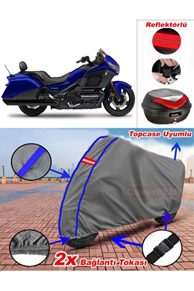 CoverPlus حقيبة خلفية من القماش المشمع Honda Goldwing F6B باللون الرمادي المخ...