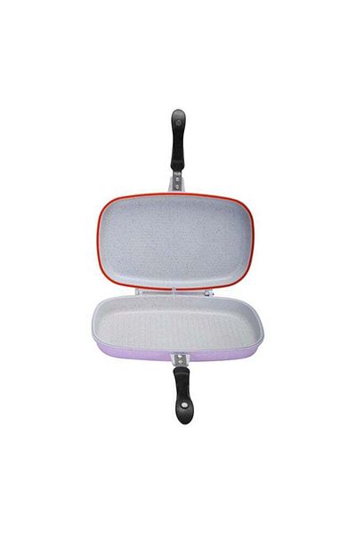 ROYALFORD Die Cast Aluminium Double Frying Pan Purple 40cm