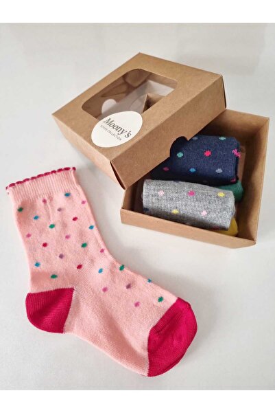 Moonys Socks Collection 3-компонентен комплект цветни детски чорапи с точки