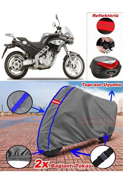 CoverPlus Blue Stitched Gray Bmw F 650 Cs Tarpaulin Topcase Rear Bag Compatib...