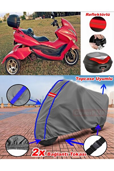 CoverPlus Blue Stitched Grey Bumoto/Jinling Forewer Gt 250 Tarpaulin Topcase ...