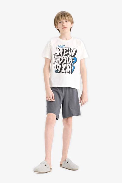 DeFacto New Season Men's 2-Piece Set Printed Short Sleeve T-Shirt Shorts
