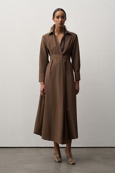 mathilda store Γυναικείο Καφέ Φόρεμα Miha Maxi