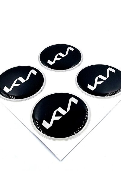 BsElektronik Yeni Nesil Tasarım Damla Sticker Siyah KİA Jant Göbeği 5.5cm Uyumlu