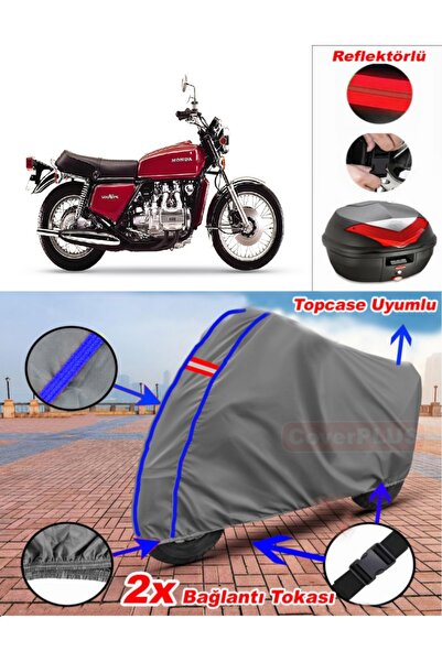CoverPlus Blue Stitched Gray Honda Goldwing Gl 1000 Tarpaulin Topcase Rear Ba...
