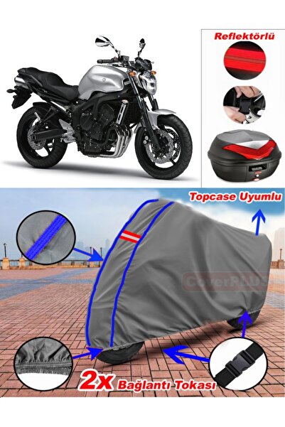 CoverPlus Blue Stitched Gray Yamaha Fz6 Fazer S2 Tarpaulin Topcase Rear Bag C...