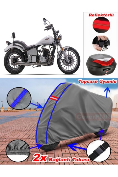 CoverPlus أزرق مخيط رمادي ريجال رابتور دايتونا 400 قماش القنب Topcase الخلفي ...