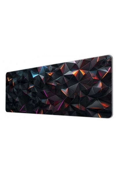 zola Mouse pad, rubberized, anti-slip, 3D triangle pattern, 90 x 40 cm, black/multicolor